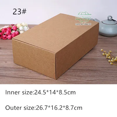 24.5*14*8.5cm Kraft Paper Drawer Box Blank Candy Paper Box Natural Handmade Soap Gift Box 100pcs/lot Free shipping