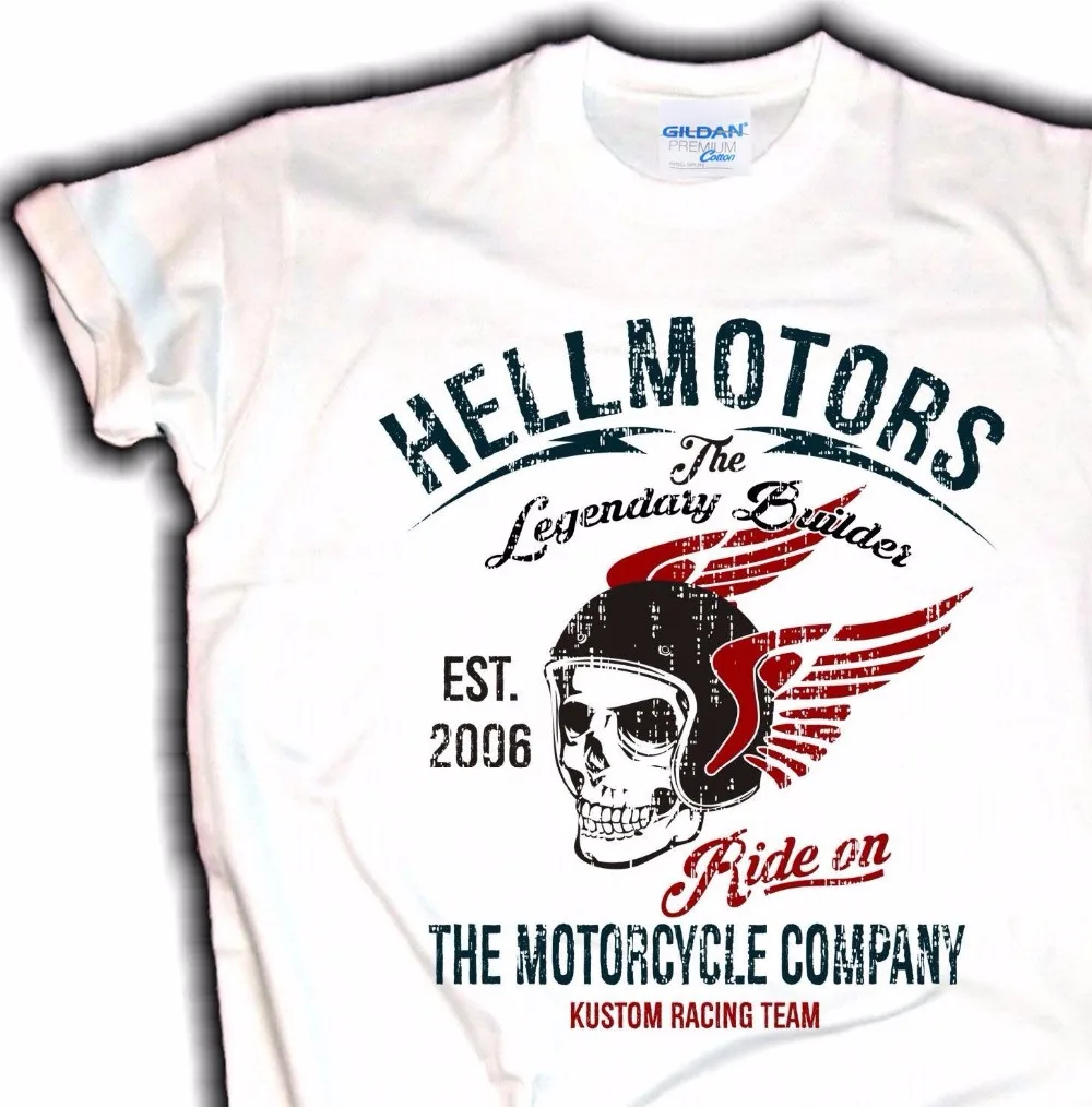 2019 Newest Fashion Summer Cool Funny T-Shirt Biker T-Shirt Legendary Builder Chopper Motorrad Hot Rod Cafe Racer Tee Shirts