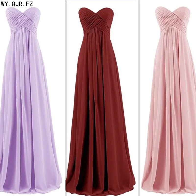 QNZL-100M#Green Chiffon Long Bridesmaids Dresses Bride Wedding Party Toast Prom Dress Wholesale Custom Plus Size women\' dress