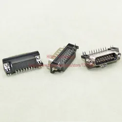 (10pcs/lot) DB15 DR15 2Rows Black Parallel Port 15Pin D Sub Male 15 Way PCB 90 Degree Connector Socket Plug VGA Adapter