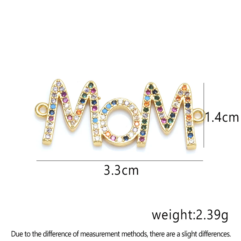 Big Colorful Mama Letters Charm Connectors for Jewelry Bracelet Necklace Making DIY Handmade Women's Jewelry Gift