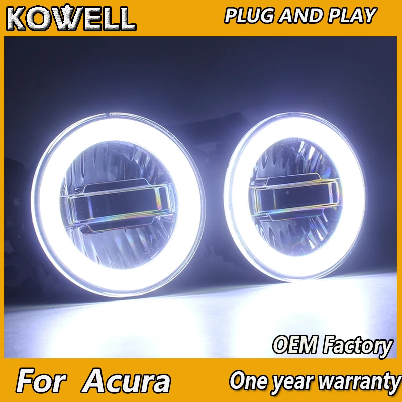 KOWELL Car Styling for Acura TL RDX ILX LED Fog Light Auto Angel Eye Fog Lamp LED DRL 3 function model