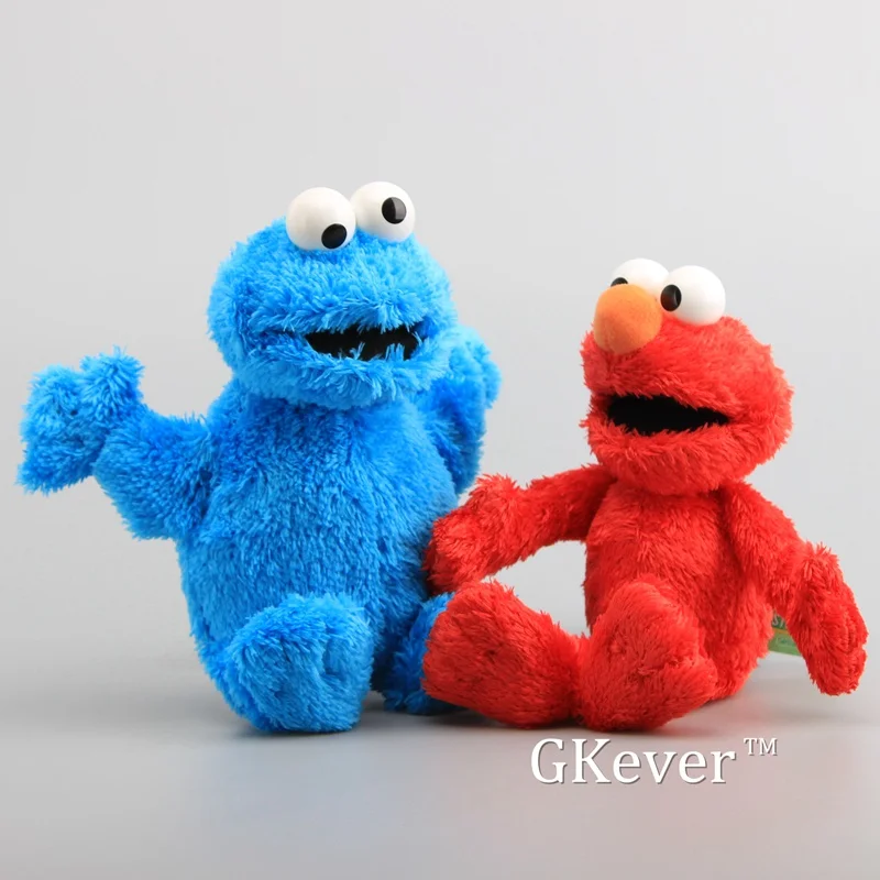 High Quality Elmo Cookie Monster with Plastic Eyes Soft Plush Toy Cartoon Fluffy Stuffed Dolls 9\