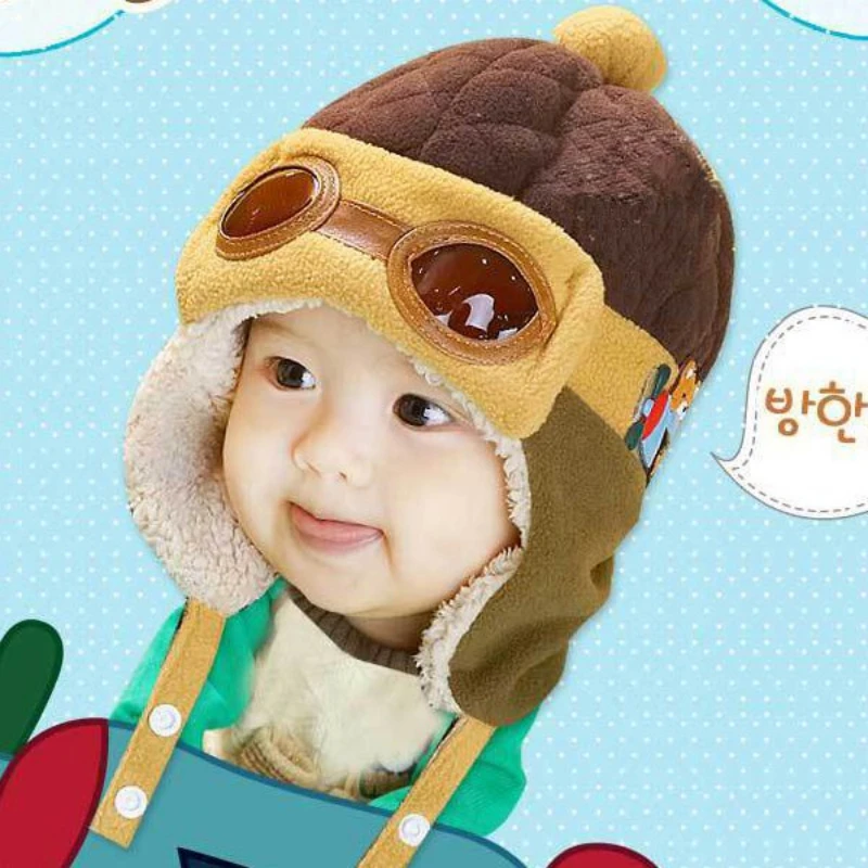 Baywell Winter Toddlers Warm Cap Hat Beanie Cool Lovely Baby Boy Girl Kids Infant Autumn Pilot Cap Children Kids Hat 4 Colors