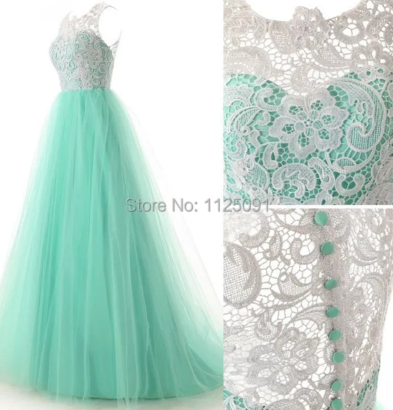 

Hot Sale Tulle Lace Bridesmaid Dress Zipper Ball Gown Mint Green Tulle Floor Length Prom Dresses Fast Delivery In Stock