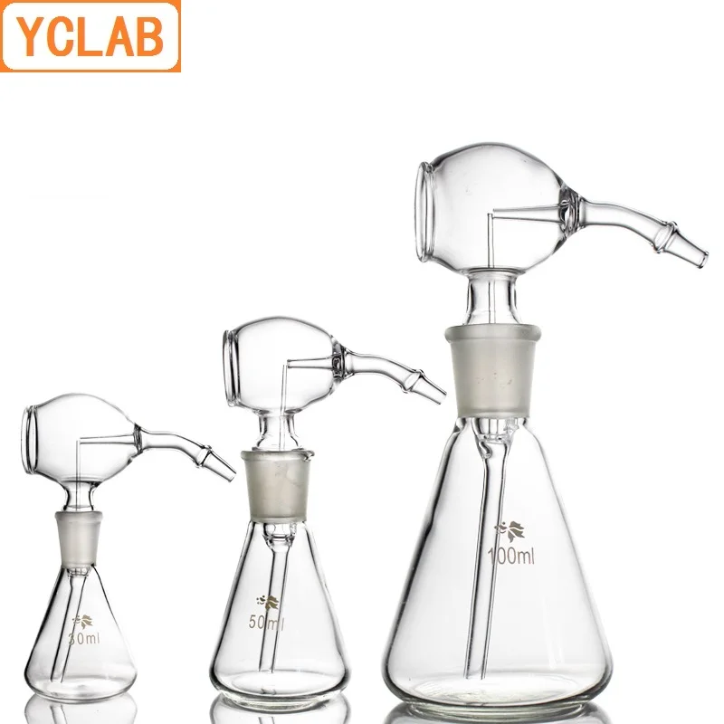 YCLAB 30mL Conical Spray Flask Glass Thin Layer Chromatography Color Rendering Bottle with Rubber Ball Lab Chemistry Equipment