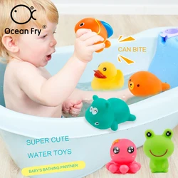 5pcs/Set Baby Bath Toys Animal Float Squeeze Sound Dabbling Rubber Water Spraying Shower Bathing Toys Gift For Kids Dropshipping