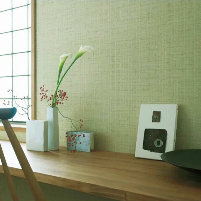 Japan Style Tatami Wallpaper Matcha Green Plain Decorative  Bedroom Wall Paper Roll