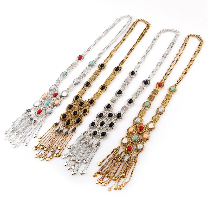 Bohemian Maxi 70cm Long Necklace Pendant For Women Collier Jewelry Colar Vintage Multilayer Tassel Collar Boho Necklace Bijoux