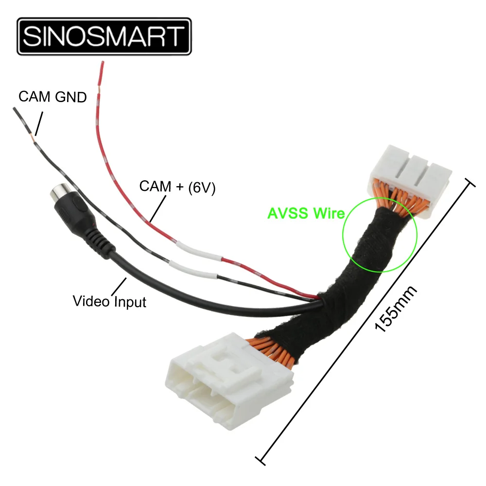 SINOSMART 20PIN Video Input Cable for Mazda 3 / Axela Hatchback 2014–2018 OEM Screen | Reverse Camera CVBS Adapter C20