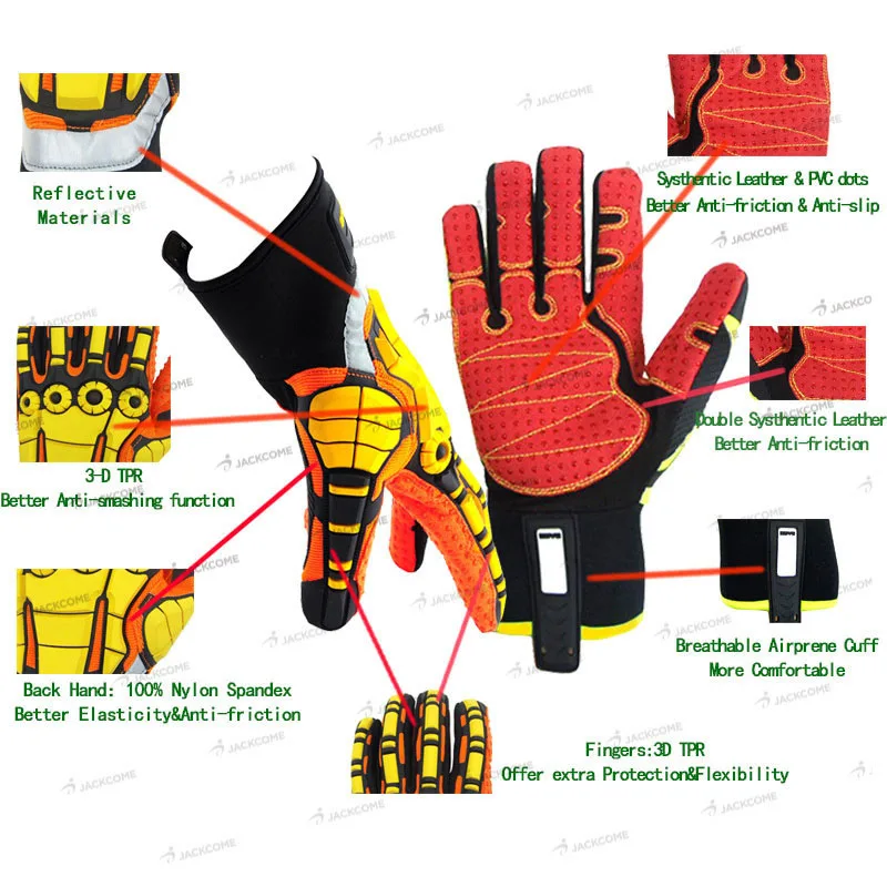 Fencing Sports Gloves Safety Gloves Anti Vibration Nylon Shock Mechanics Impact  and Water Resistant Gloves