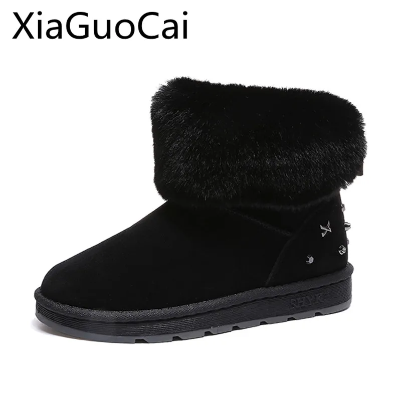 Winter Women Boots New Style Thickened Female Snow Boots Bottom Flat Warm Waterproof Women Snow Boots