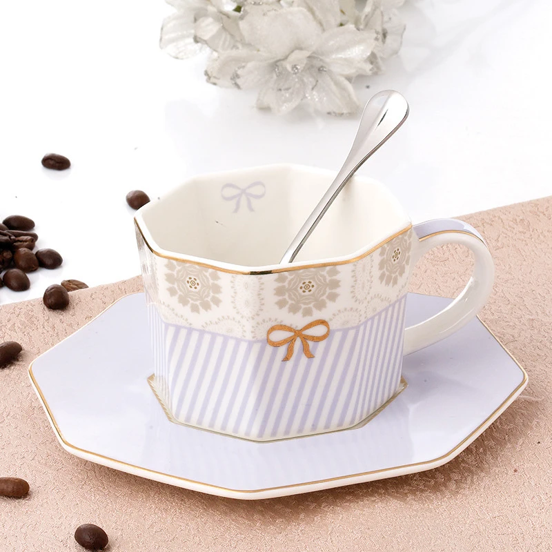 Western Elegant Ceramics Cup Kit Europeans Style Bone China  Afternoon Tea Set Coffee Cups Dessert Dish Tablewares Accessories