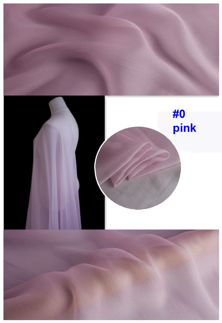 Plain Dyed Pure Mulberry Silk Scarf Textile Crinkled Silk Chiffon Crepe Fabrics