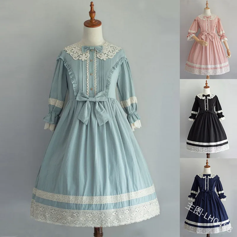 Donne Abito di Pizzo Gothic Lolita Ragazza Cosplay Costumi Vintage Palace Abiti Da Principessa Rinascimentale Delle Signore