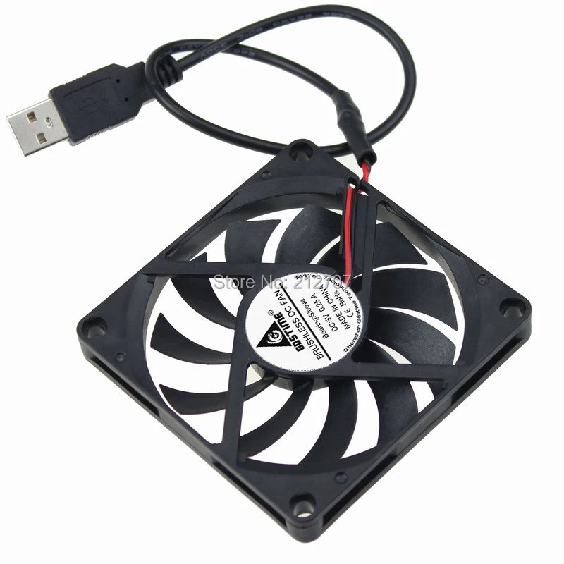 

2 Pieces/lot Gdstime 5 Volt 2Pin Computer Cooling Fan With USB Connector 80x80x10mm 8010 80mm