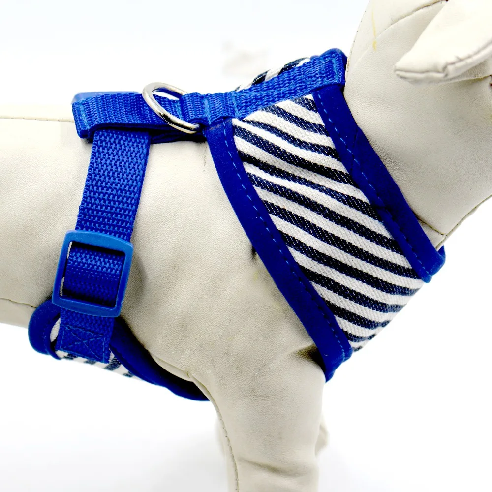 Classic Stripe Style Small Dog Harness Mesh Cloth Vest Pet Harness Dog Breathable Red Blue Color Adjustable XS S M L XL Size