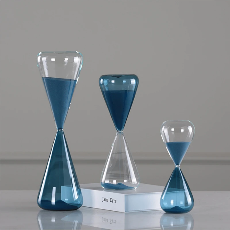 New Hourglass Creative Blue Sand Clock Sandglass 10/30/60 Minutes Hourglass Timer Home Decorative Arts Gifts Toy For Kids