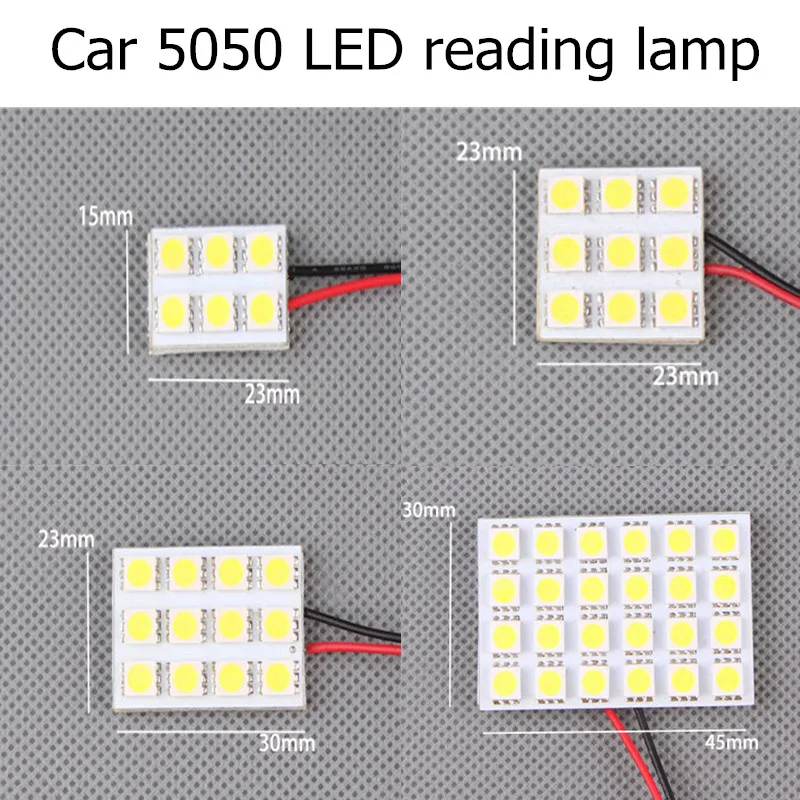 1pcs Panel de luces para coche lámpara de Interior para lectura LED lámpara de techo con T10 W5W BA9S C5W adorno BA9S 12V