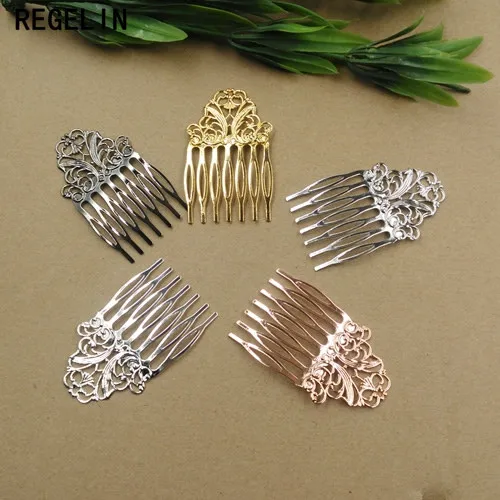 REGELIN ヴィンテージ 7 歯女性花ヘアピン Hairclips バレッタレトロファッション着用