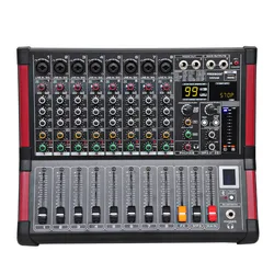 Freeboss MINI8 8 Channels (Mono) Mixing Console with Bluetooth Record 99 DSP effect USB Function Professional Audio Mixer