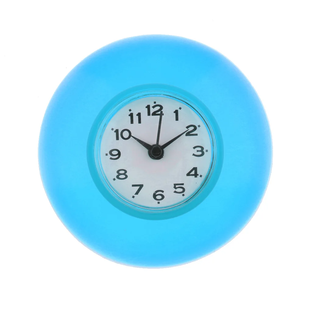 Mini Water Resistant Bath Clock Waterproof Kitchen Bathroom Bath Shower Clock w/ Suction Cup Mini Wall Clock Wall Mounted Clock