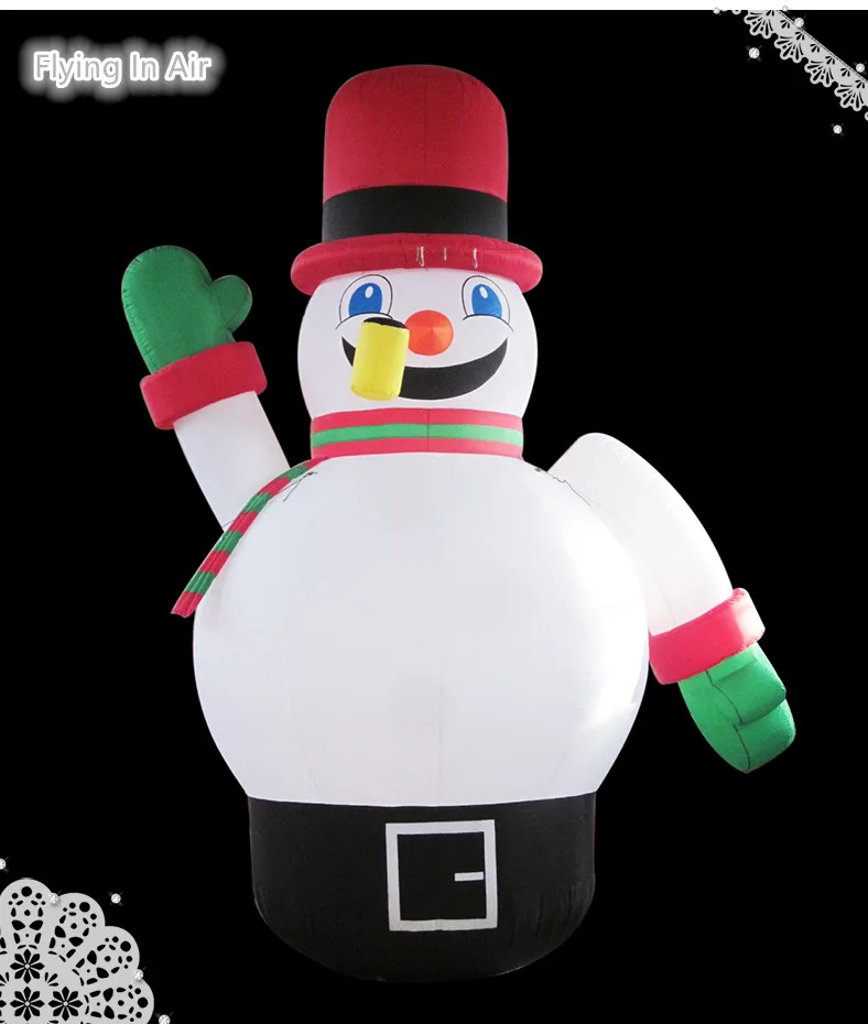 Outdoor Winter Decorative Inflatable Snowman Balloon 3m/6m Height Advertising Replica Air Blown Cartoon Snowman For Christmas