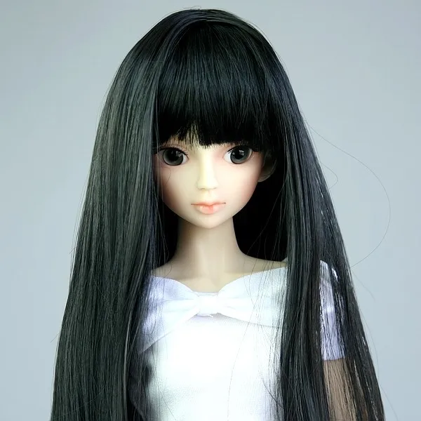 Wamami วิกผมยาวตรงสีดำเรียบร้อย1/4 1/6 MSD 1/3ตุ๊กตา BJD