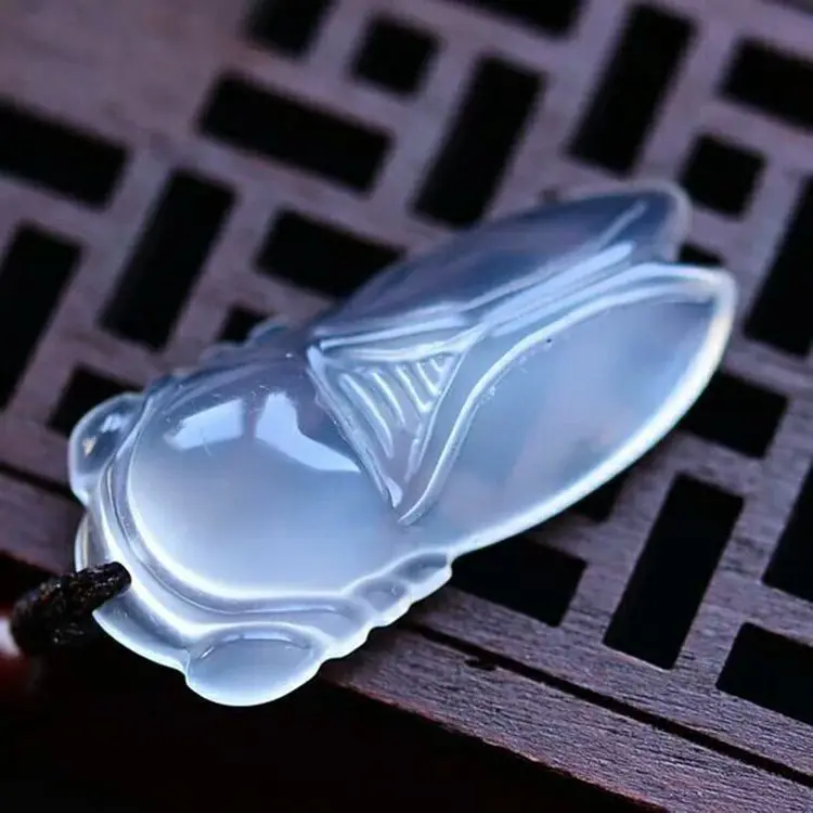 

Natural Agate Chalcedony Cicada Pendant Necklace Jewelry Gift Wholesale