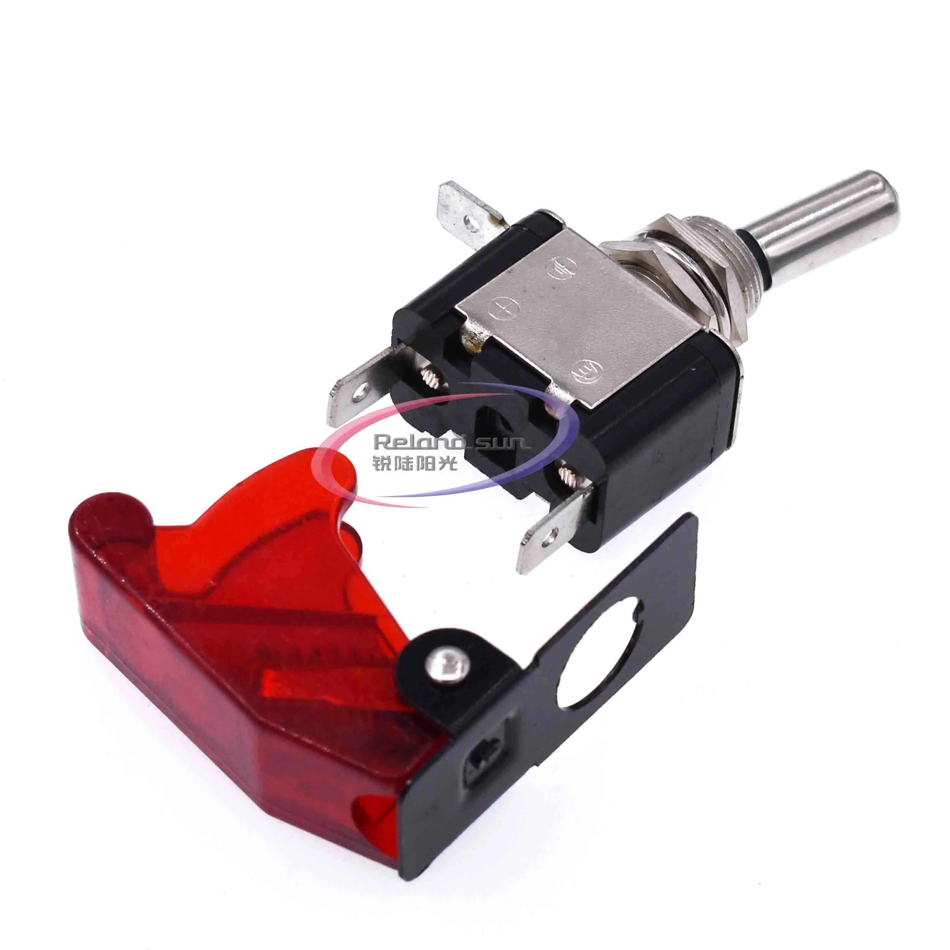 Car Auto Cover Racing Red LED SPST On Off Aircraft Type Toggle Switch Control Flip Cover 12V 20A