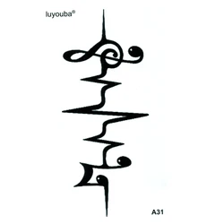 Music ECG Temporary Tattoos Body Art Tatuajes Tattoo Sticker Waterproof Temporary Tatoo Men The Flash Tattoo