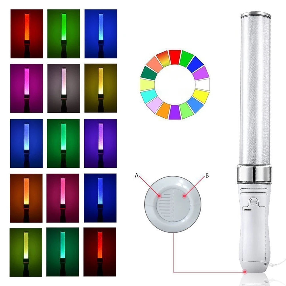 

15 Colors Change LED Glow Celebration Home Light Stick Party Wedding Battery Powered Fluorescent Camping Vocal Concerts Decor