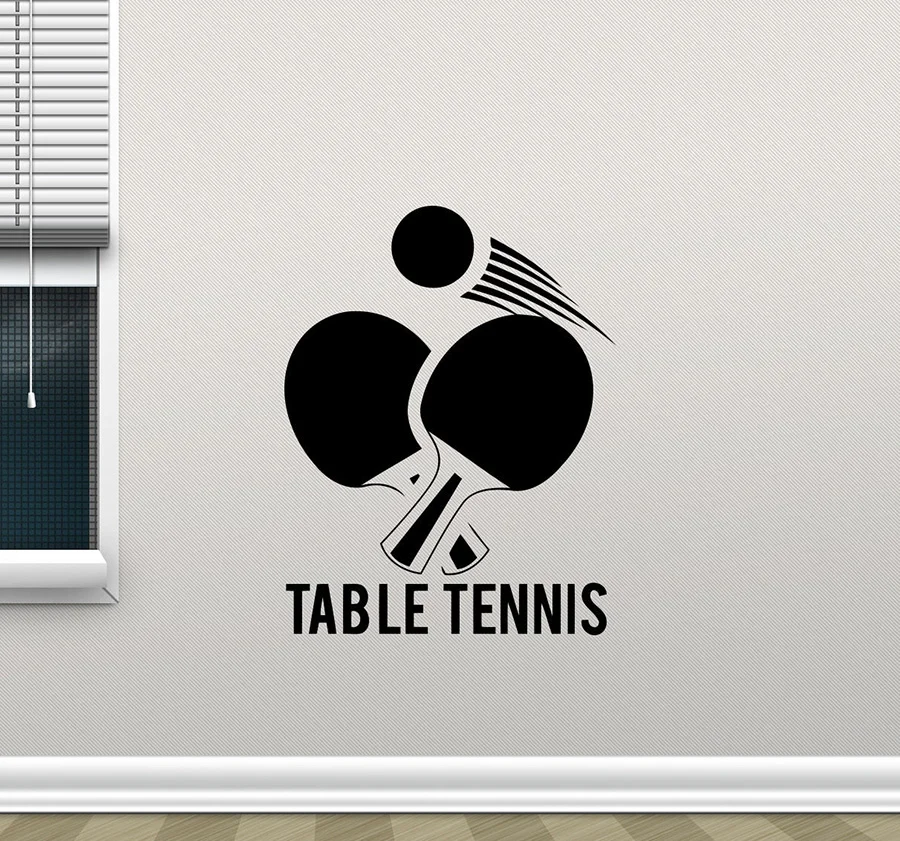 Table Tennis Wall Sticker Ping Pong Sport Vinyl Decal Mural Removable Wall Glass Decor Poster Self Adhesive Wallpaper D427