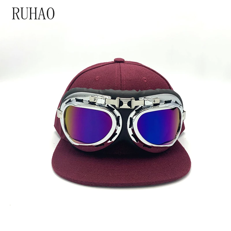 RUHAO 2019 Men's Boy Baseball caps Black glasses aviator hat dad hat gorras para hombre snapback Bone Hip Hop Cap