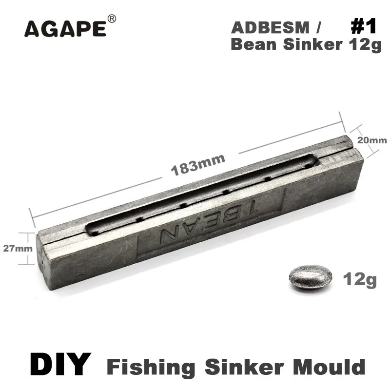 Adygil DIY Carp Fishing Bean Sinker Mould ADBESM/#1 Bean Sinker 12g 6 Cavities Fishing Accessories Wedkarstwo Wyprzed Wedkarstwo