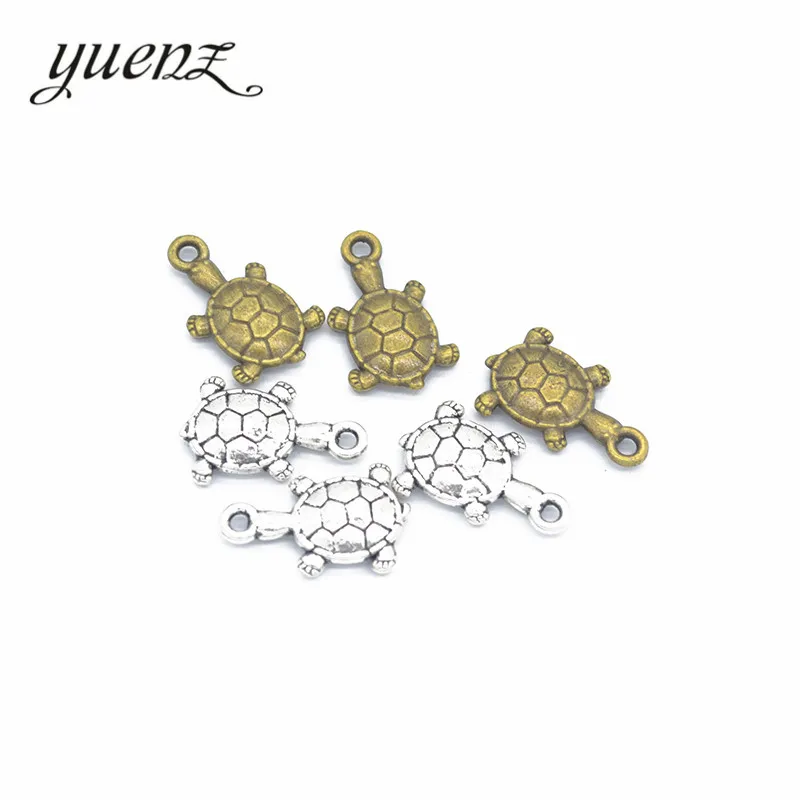 10 pcs 2 color Antique Silver color tortoise Charms Zinc Alloy necklace,earring bracelet jewelry DIY handmade 19*11mm D765