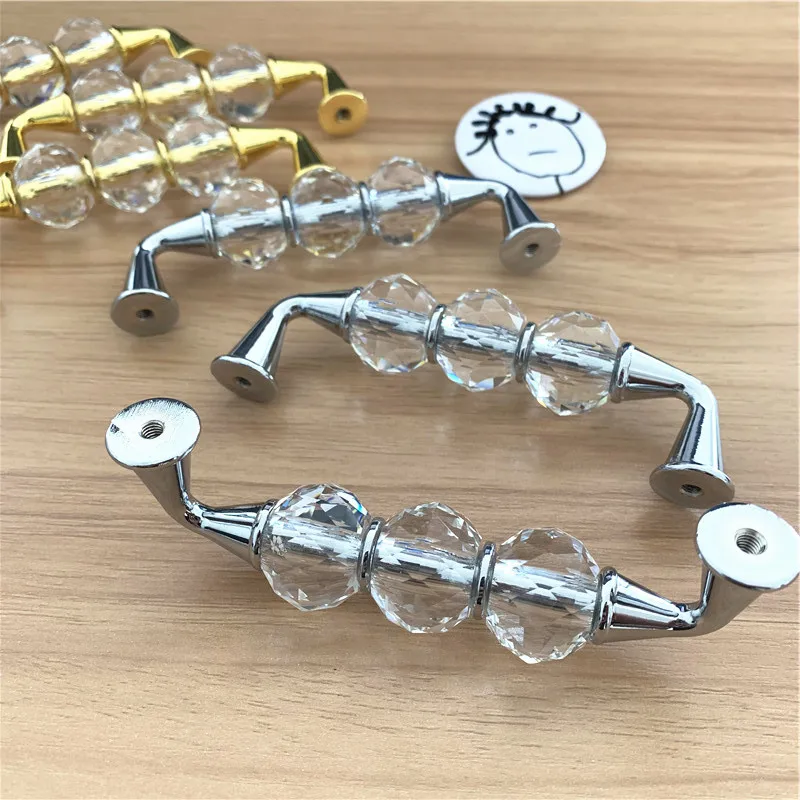 Lch Topkwaliteit Kristal Kralen Goud Chroom Handvat Gat Afstand 99Mm Keuken Zilveren Kast Knop Dressoir Kast