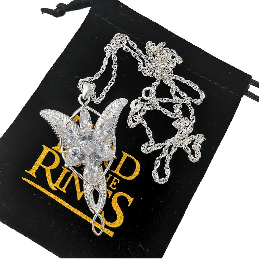 LOTR Arwen Evenstar Pendant Necklace S925 Sliver Elf Nekclaces Jewelry New Year Valentine's Day Gifts For Women Girls