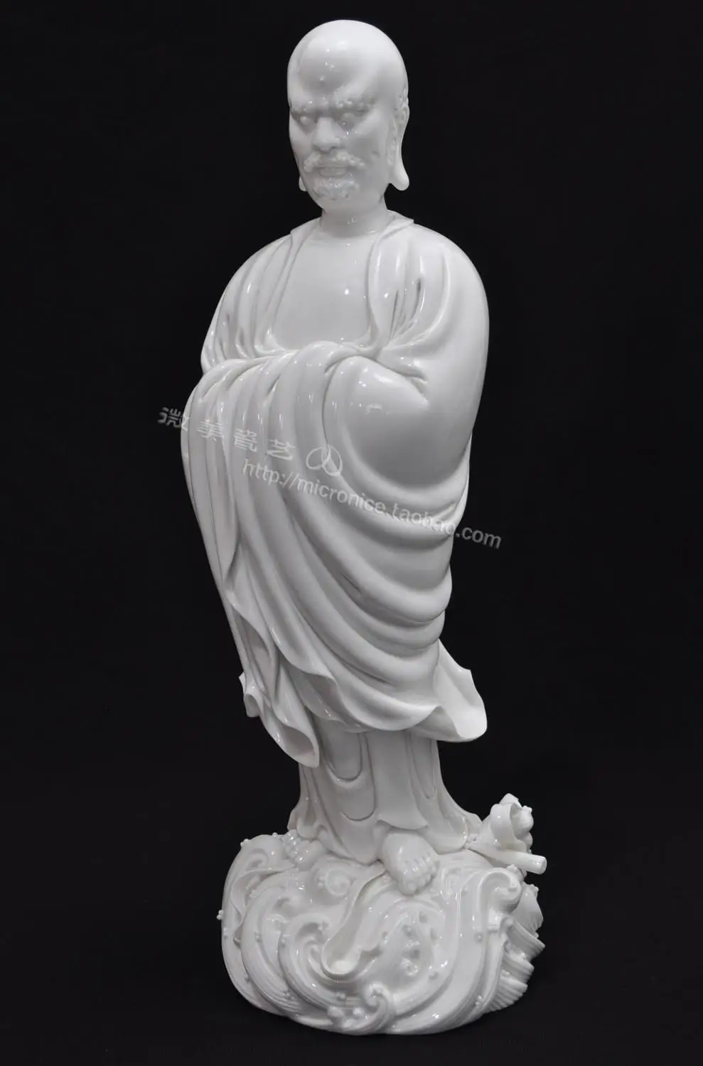 Dehua white porcelain like He Zhaozong Damour Damour 15 inch Arhats ceramic Buddha Damour Buddha ornaments