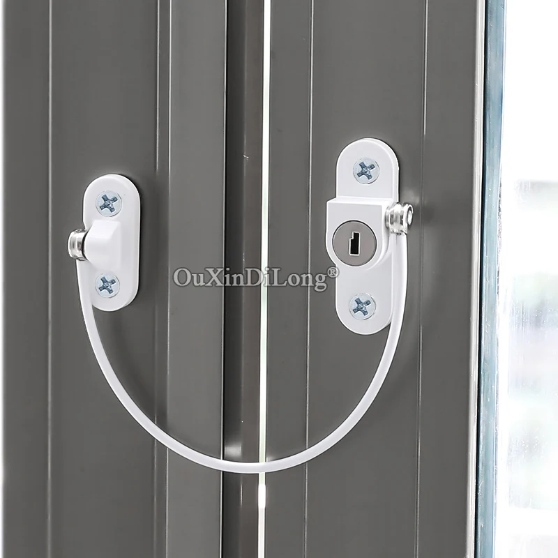 

Brand New 2PCS Wire Rope Window Lock Sliding Door and Window Security Anti-theft Lock Children Safety Prevent Limit Lock