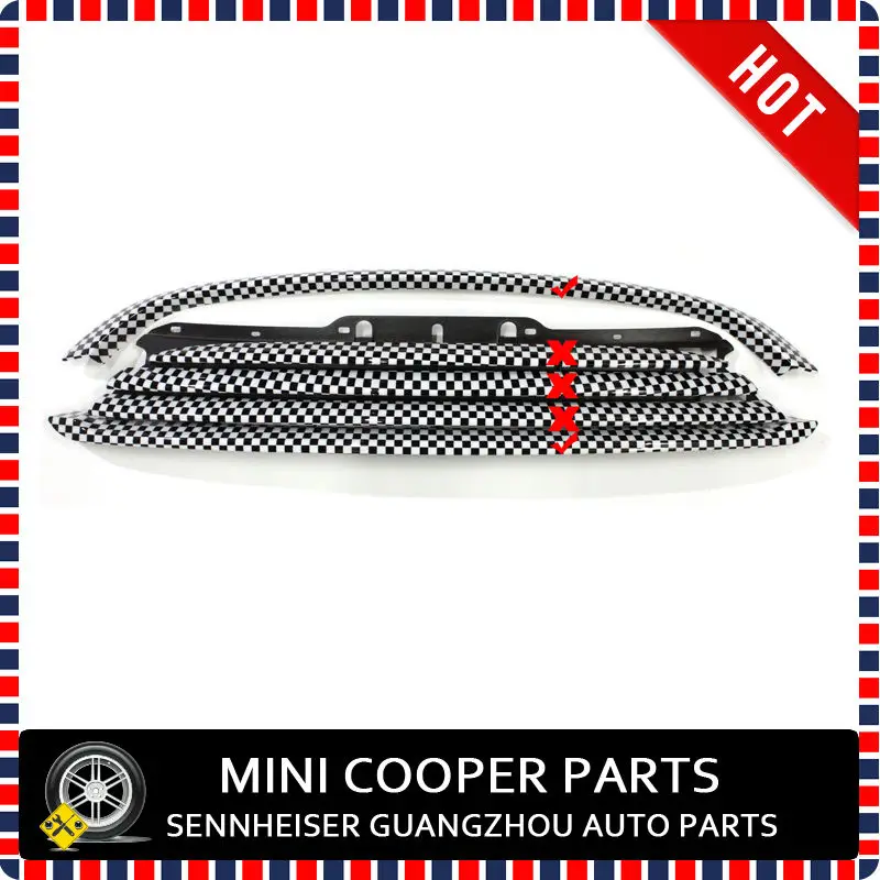 

Brand New ABS Plastic Chequred Style Cooper Model Up and Lower Front Grille Trims For mini cooper R56 R55 R57 R58 R59 (3Pcs/set)