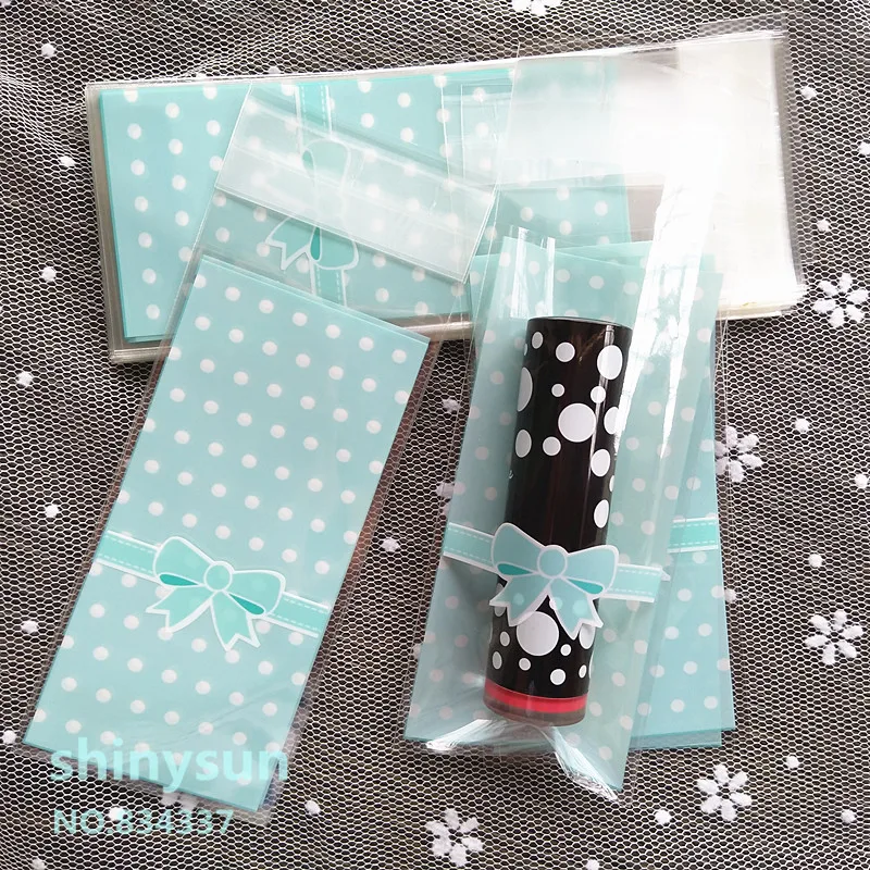 100pcs Mini plastic cookie cupcake wrapper bags opp self adhesive bags gift candy Lipstick lipgloss packaging bag 5x10cm