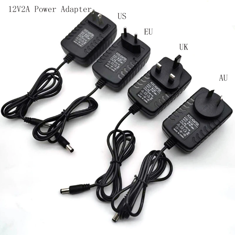 DC12V1A/2A 5V2A power adapter UK EU US AU plug transfer AC110V-240V to DC12V/5v for LED strips digital products