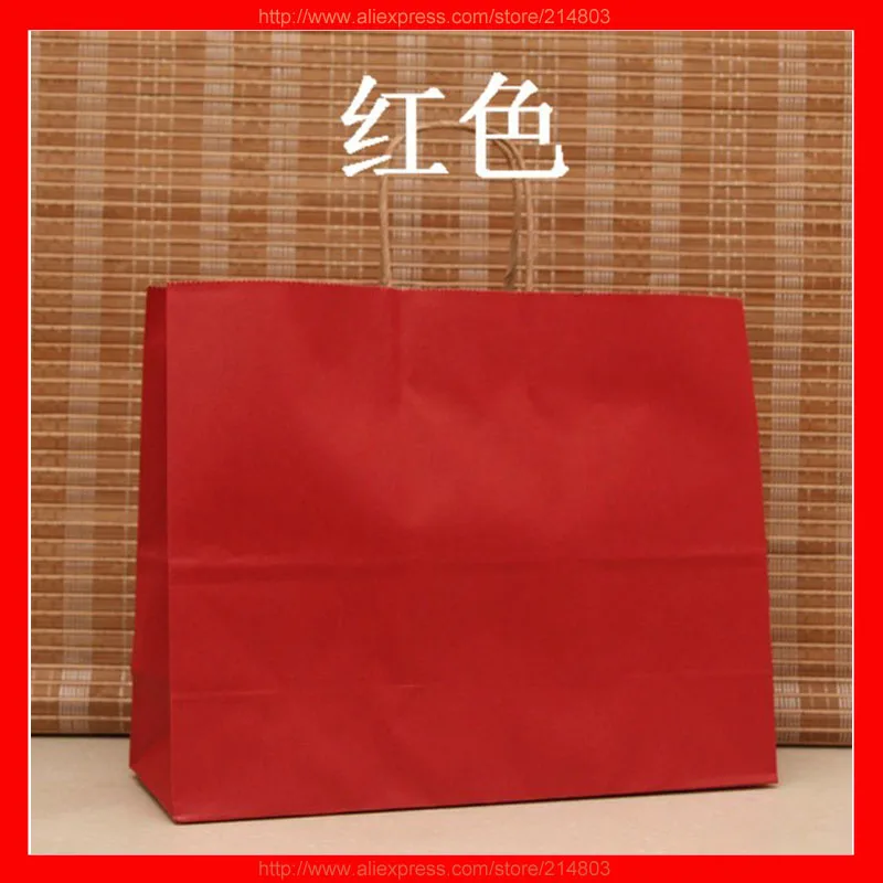 

(100pcs/lot) size W32xH26xD12cm custom logo promotional gift bag paper