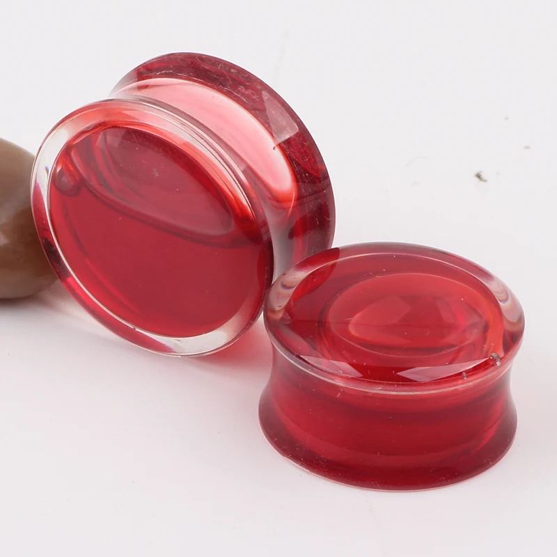 Promotion Red Liquid Blood Ear Gauges Acrylic Ear Plug Earrings Gauges Body Piercing Jewelry Pircing Mixes 6 Size