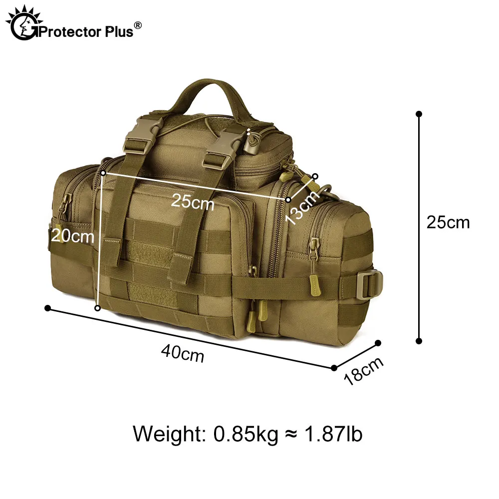 PROTECTOR PLUS Civilian Fans Waist Bag Tactical Outdoor Waterproof SLR Cameras Crossbody Bag Travel Large Shoulder Messenger bag