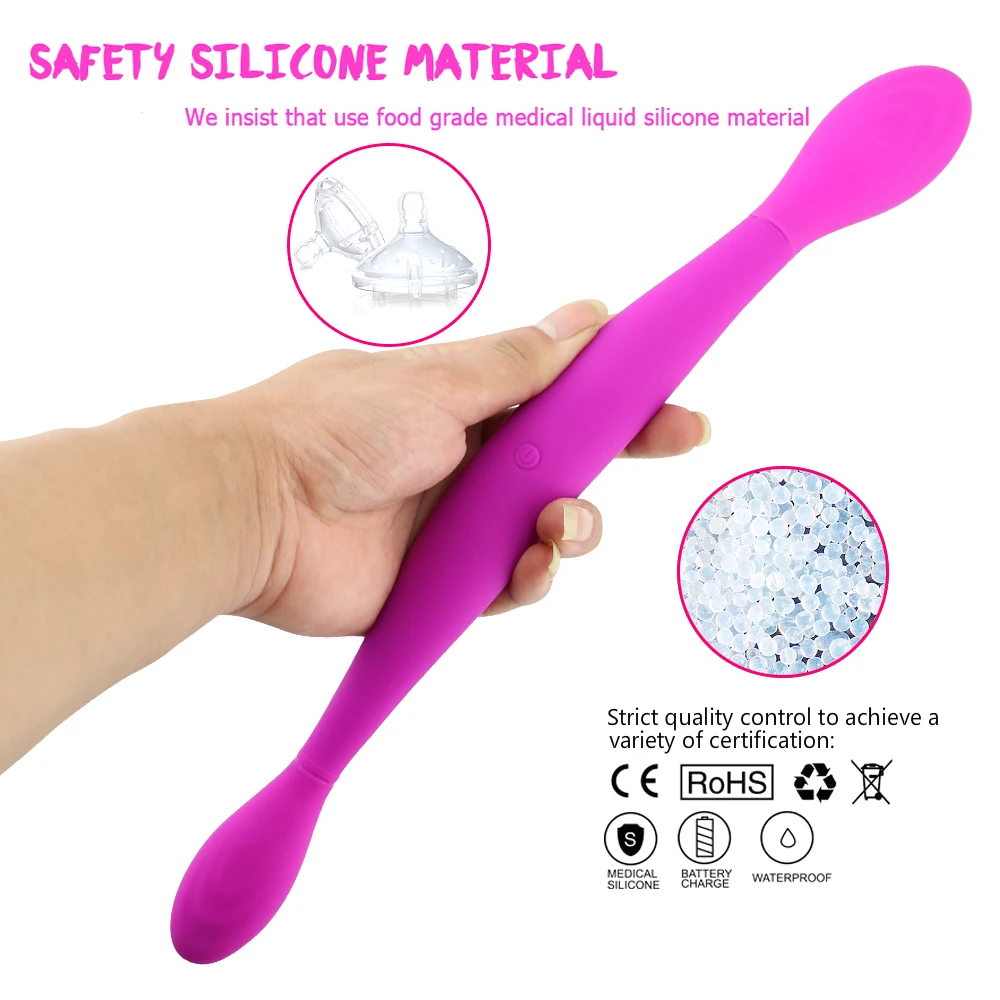 MAIOLI Double Silicone Dildo Vibrators for Women for Lesbian Vagina Anal Vibrator Sex Toys for Woman Sex Product USB Charging