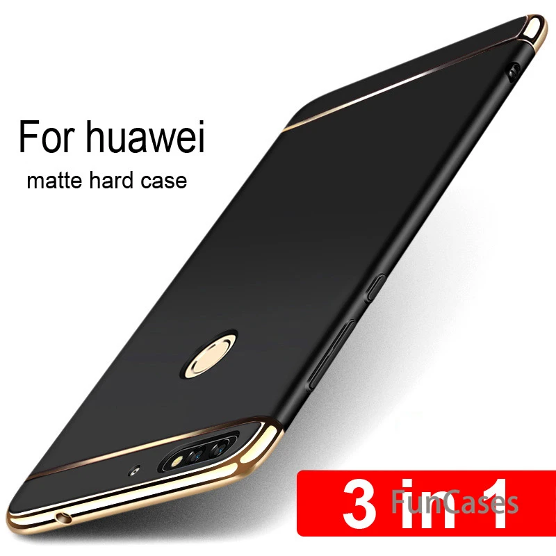 Shockproof Case For huawei Mate 20 Lite Pro honor7C Pro Y7 Prime 7A Y6 Y9 2018 Full Cover Protection Matte Plating 3 in 1 Shell