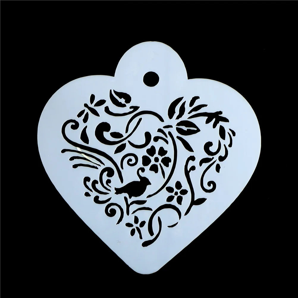 Plantillas de café de plástico para capuchino, accesorios de cocina de 9,5x8,5 cm, Set de 3 unids/set