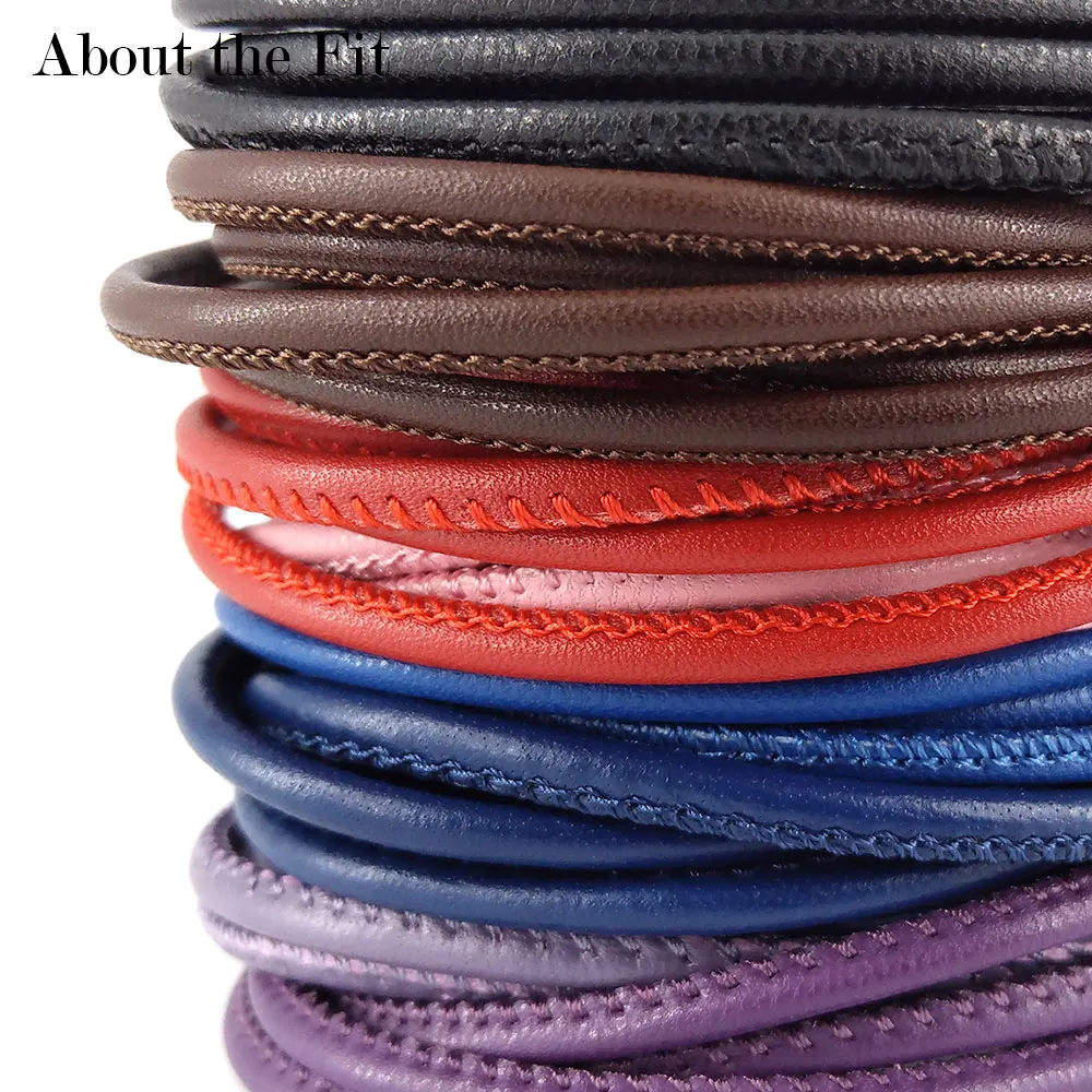 3mm 100M Stitched Lamb Leather Cord With Cotton Core Sutural Leather Ropes DIY Beads Lacing For Bracelet Necklace Jewelry Making